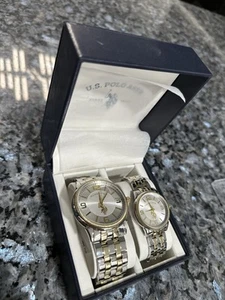 U.S. Polo Assn. His & Hers Quartz Wrist Watches New in Box Silver/Gold - Picture 1 of 6