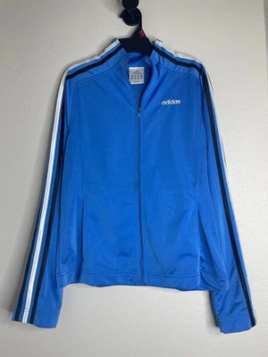 Chaqueta de Pista Adidas Para Mujer S – Y2K Retro Deportiva 3 Rayas Azul Cremallera Ropa de Calle Foto 1 de 4