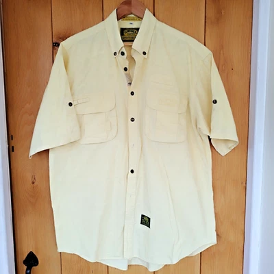 Camel Trophy Adventure Wear Utility Safari Yellow Short Sleeve Shirt Men's XXL - Image 1 of 4
