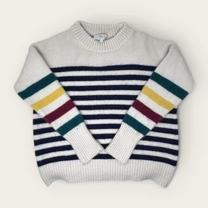 Suéter Vintage Top La Ligne Rayas Multicolor Mezcla Lana Cachemira Mujeres Grande - Imagen 1 de 4