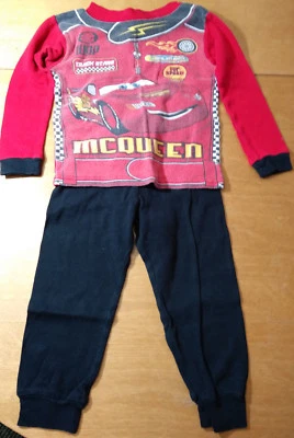 DISNEY РАЗМЕР 4 АВТОМОБИЛЕЙ 2 ИЗДЕЛИЯ ПИЖАМЫ ДЛИННЫМ РУКАВОМ ТОП/БРЮКИ 100% ХЛОПОК #2P - Изображение 1 из 3