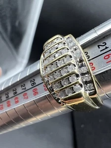 Anillo vintage de diamantes de oro de 10k para hombre - Imagen 1 de 15