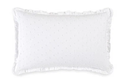 Enagua blanca Shabby Chic almohada con volantes ojales falsos encaje playa casa de campo Foto 1 de 4