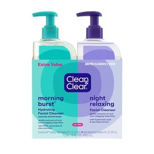 Clean & Clear 2-Pack Day & Night Daily Face Cleansers Morning Burst Hydrating... - Picture 1 of 6