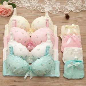 Lady Women Sexy Floral Lace Padded Push Up Underwear Bra Set Lingerie Knickers - Picture 1 of 20