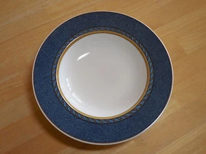 Mikasa Ultra Ceram FLORENTINE BLUE DK005 Rim Soup Pasta Bowl 9" 2 available - Picture 1 of 1