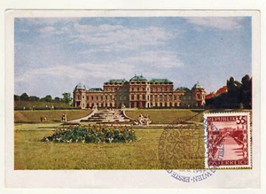 1947-Autriche-Carte Maximum-Schlob Belvedere-Vienne-Allemagne-Réf.C.59 - Foto 1 di 2