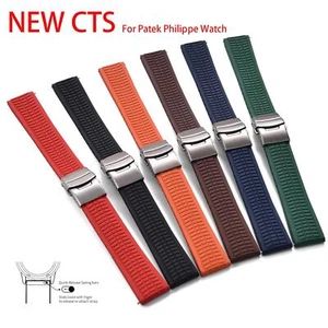 Correa de goma CTSFKM 18mm 20mm 22mm liberación rápida para reloj Patek Philippe - Imagen 1 de 30