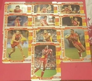 Team Coach Gold Coast Suns 2017 10 cartas paralelas doradas - Swallow, Hall, Wright - Imagen 1 de 1