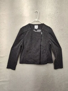 Catherine Malandrino Women Jacket Extra Large Gray Poly B Long Sleeve Zip Blazer - Picture 1 of 17
