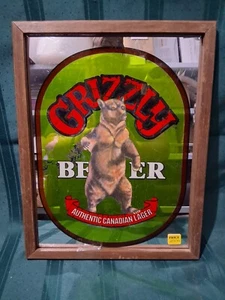 Letrero de barra iluminado con marco de espejo de oso Lager canadiense Grizzly Beer WP534 - Imagen 1 de 5