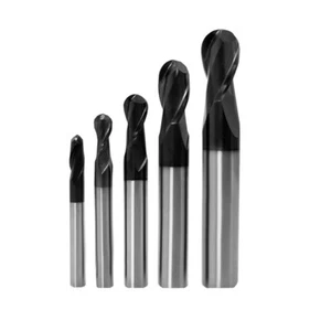 2 Flute TiAIN Coated Carbide Ball Nose End Mill 5PC Set / CNC Milling Cutter - Picture 1 of 1