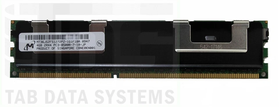 MICRON PC3-8500R-7-10-JP 4GBytes 2Rx4 REGISTERED 1066Ghz ECC RAM MT36JSZF51272PZ - Image 1 of 1