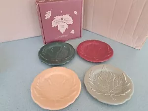 Juego de platos de hojas de hojas de cerámica Longaberger/4 NUEVO en caja - Imagen 1 de 5