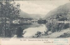 New Zealand Queenstown from park litho PC 1900s