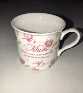 Taza de café de té chino fino floral rosa y blanco vintage coja de Jennifer Rose - Imagen 1 de 9