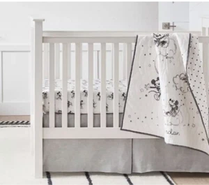 Pottery Barn Kids Belgian Flax Linen Gray Crib Bed Skirt - Picture 1 of 3