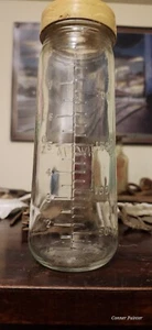 Vintage 1960s Hygeia Embossed 8oz Glass Baby Bottle With Original Ring And... - Picture 1 of 5