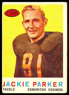 1959 TOPPS CFL FOOTBALL #43 JACKIE PARKER EDMONTON ESKIMOS MISSISSIPPI STATE - Image 1 of 2
