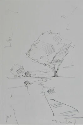 JOSE TRUJILLO Expresionista Dibujo Pluma Tinta Papel 5x8 Árboles Paisaje Arte Moderno Foto 1 de 4