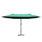 Outsunny 4.6M Garden Patio Umbrella Canopy Parasol Sun Shade w/ Base Dark Green