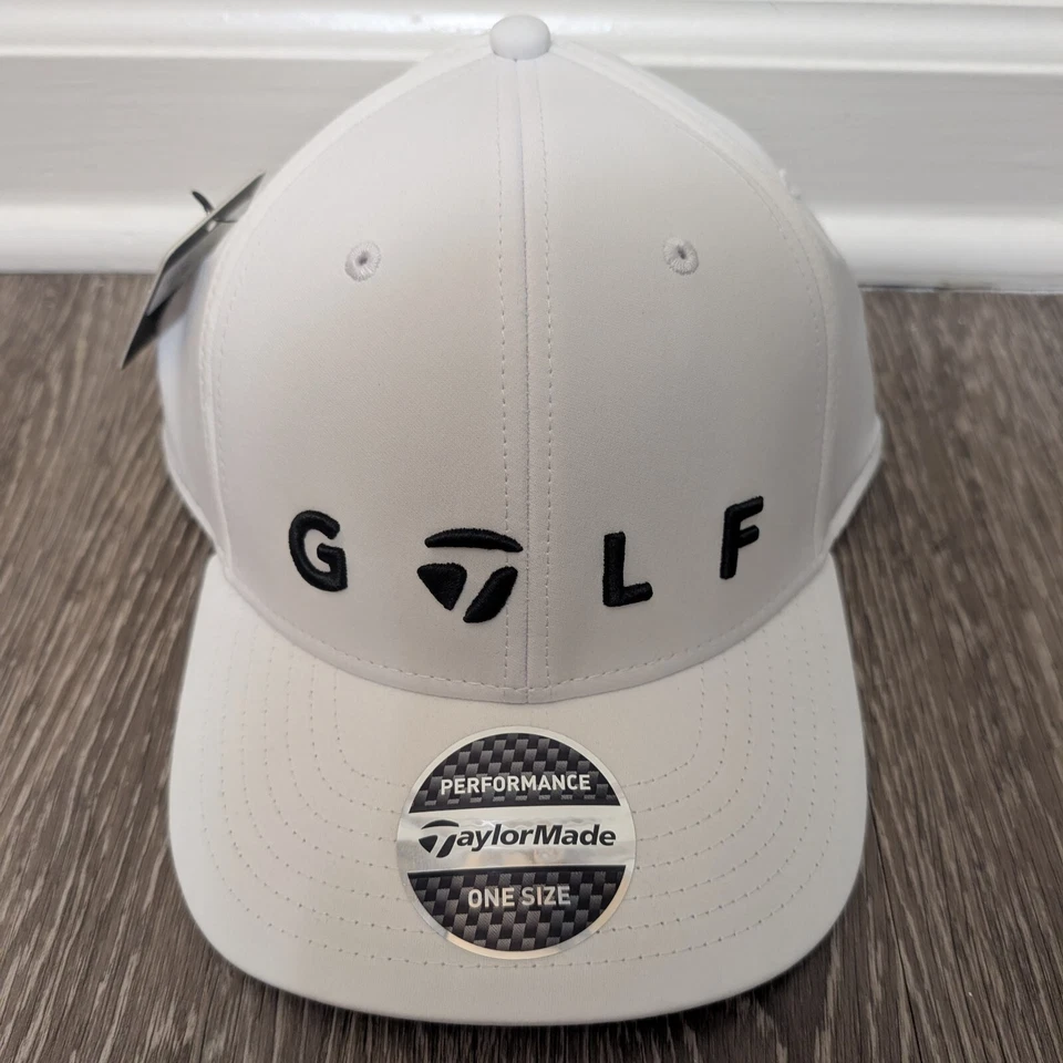 TaylorMade GOLF Logo Lifestyle White Snapback Hat / Cap One Size N7883201 -