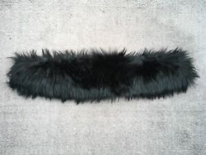 Large Faux Fur Trim for Parka Coat Bomber jacket Black Fur