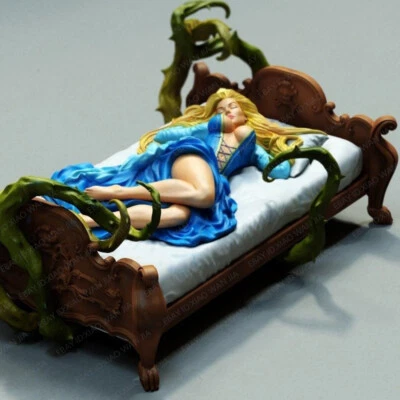1/24 Scale Resin Figure Sleeping Beauty Girl Model Kit Unpainted Unassembled - Image 1 of 3