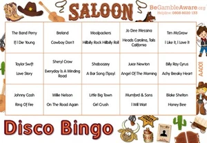 Fun Music Game Disco Bingo - Country Theme 50 Tickets - Picture 1 of 3