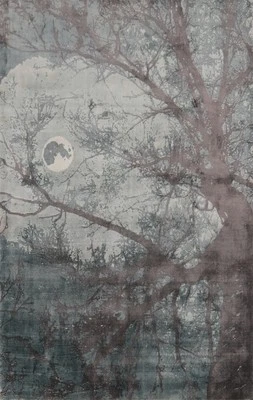 Nature Print Modern Style Rug 5x7 ft Hand-knotted Contemporary Bedroom Carpet - Image 1 of 4