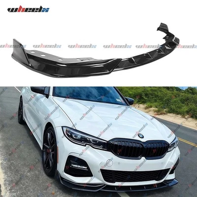 Kit de labios de parachoques delantero negro brillante estilo GT para BMW G20 330i M340i M Sport 2019-20 Foto 1 de 4