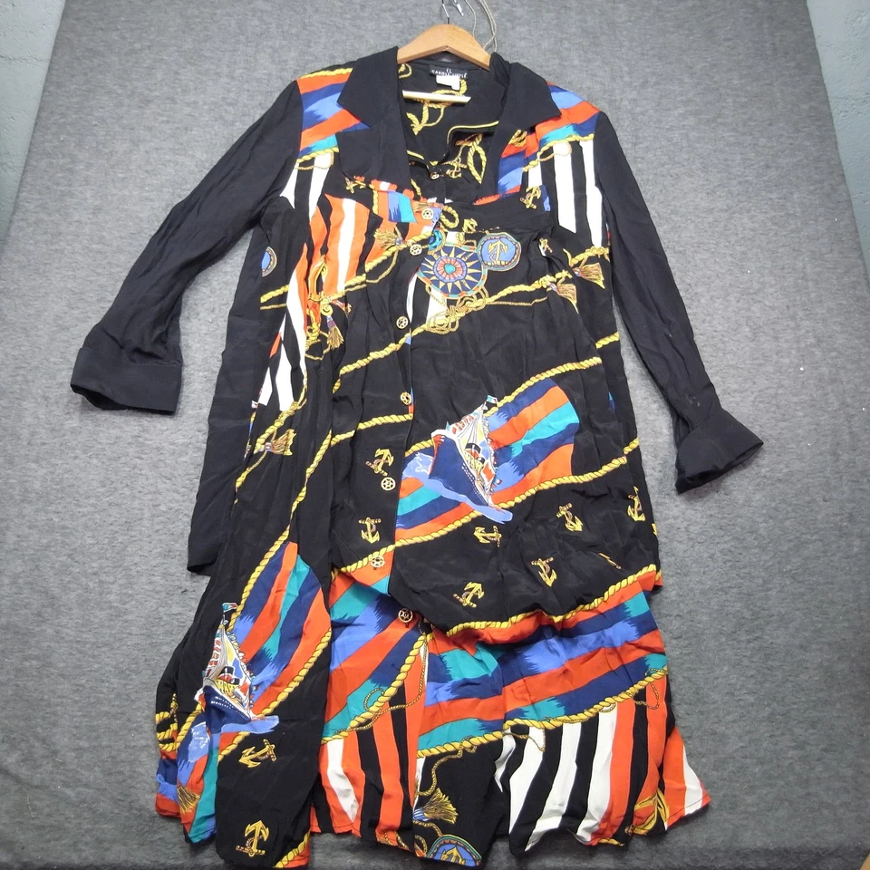 Traje de vestir vintage Carole para mujer pequeña talla 8 náutico 5 piezas chaqueta falda años 80 EE. UU. Foto 1 de 4