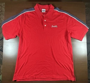 VTG CSA Atlanta Braves Red Golf Polo Shirt Size Mens XL - Picture 1 of 3