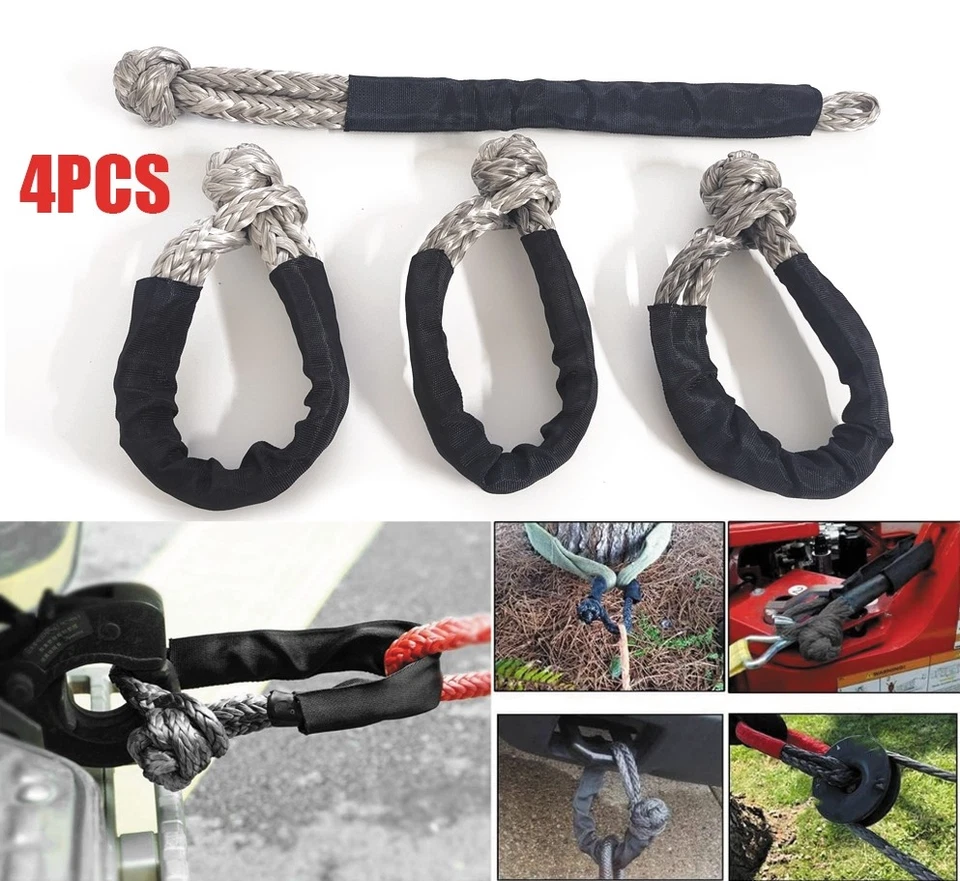 4件软束缚44000磅断裂强度合成道路恢复绳1/2英寸X22英寸 — 第 1/4 张图片