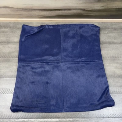 Williams Sonoma Solid Hide Pillow Cover 20"x20” Blue Navy Made in Brazil NWOT - Image 1 of 4