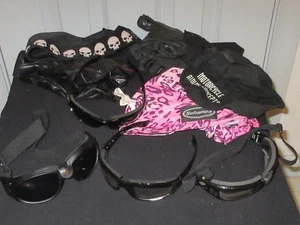 Misc Lot Harley Davidson/other Motor Cycle Gear glasses, doo rags, gloves - Picture 1 of 7