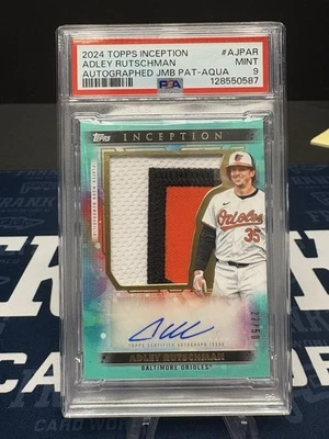 2024 Topps Inception Alley Rutschman Autographed Jumbo Patch Aqua PSA 9 POP 1! - Image 1 of 2