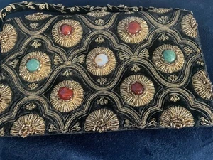 Bolso vintage de terciopelo con cuentas con piedras preciosas - Imagen 1 de 5