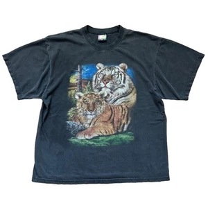 T-shirt grafica Joligolf Bengal Tigers vintage anni 90 uomo XL nera sbiadita distress - Foto 1 di 10