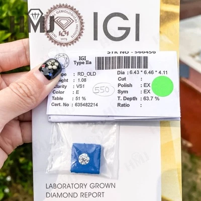 Loose Round Lab Grwon Diamonds With IGI Certificate CVD Clarity E F For Jewelry - Image 1 of 4