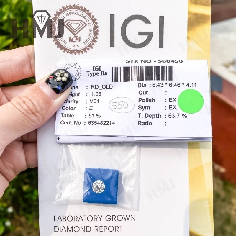 Loose Round Lab Grwon Diamonds With IGI Certificate CVD Clarity E F For Jewelry - Image 1 of 4