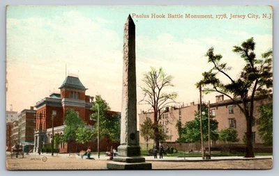 Vintage Paulus Hook Battle Monument Jersey City NJ Postcard 1909 - Image 1 of 2