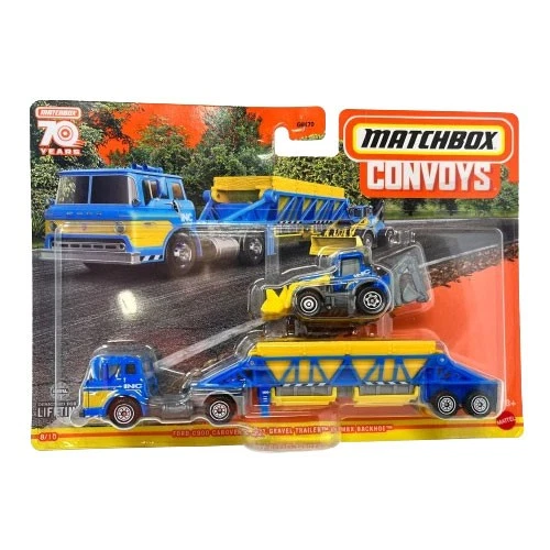 Matchbox Convoys Metal Vehicle -FORD C900 CABOVER & MBX GRAVEL TRAILER w/BACKHOE - Image 1 of 1