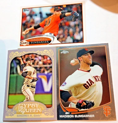 2012 Topps Gypsy Queen Madison Bumgarner #45 & 2013 Topps Chrome - Image 1 of 4