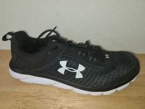 Under Armour Charged Assert 8 Mens Black White Athletic Shoes Sz 9.5 3021952-001 - Picture 1 of 4