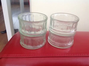 4 x Small Matching Glass Stackable Serving Bowls 8cm Diameter 4cm High-glass bow - Picture 1 of 4