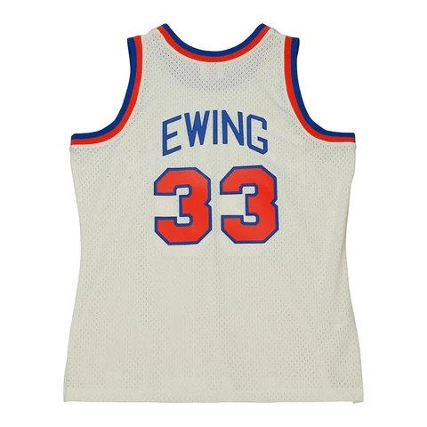 Patrick Ewing Mitchell & Ness Swingman New York Knicks 1985 Jersey - Cream Cover
