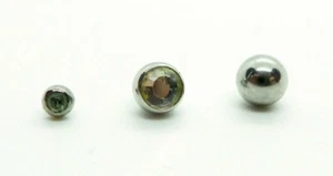 3 piece set of Surgical Steel Piercing Jewelry Threaded Ends Rhinestones Lip Ear - Picture 1 of 6