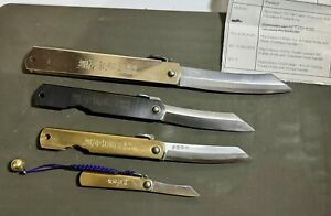 Higonokami knife Lot Of 4- HIGO 02, No. 4 Black, No. 8 Silver, No. 9
