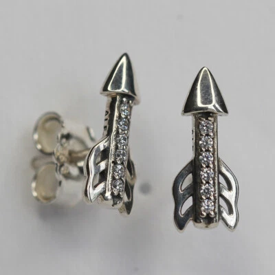 NUEVO AUTÉNTICO PANDORA BRILLANTE FLECHA PENDIENTE 297828CZ CON BOLSA DE GAMUZA Foto 1 de 4